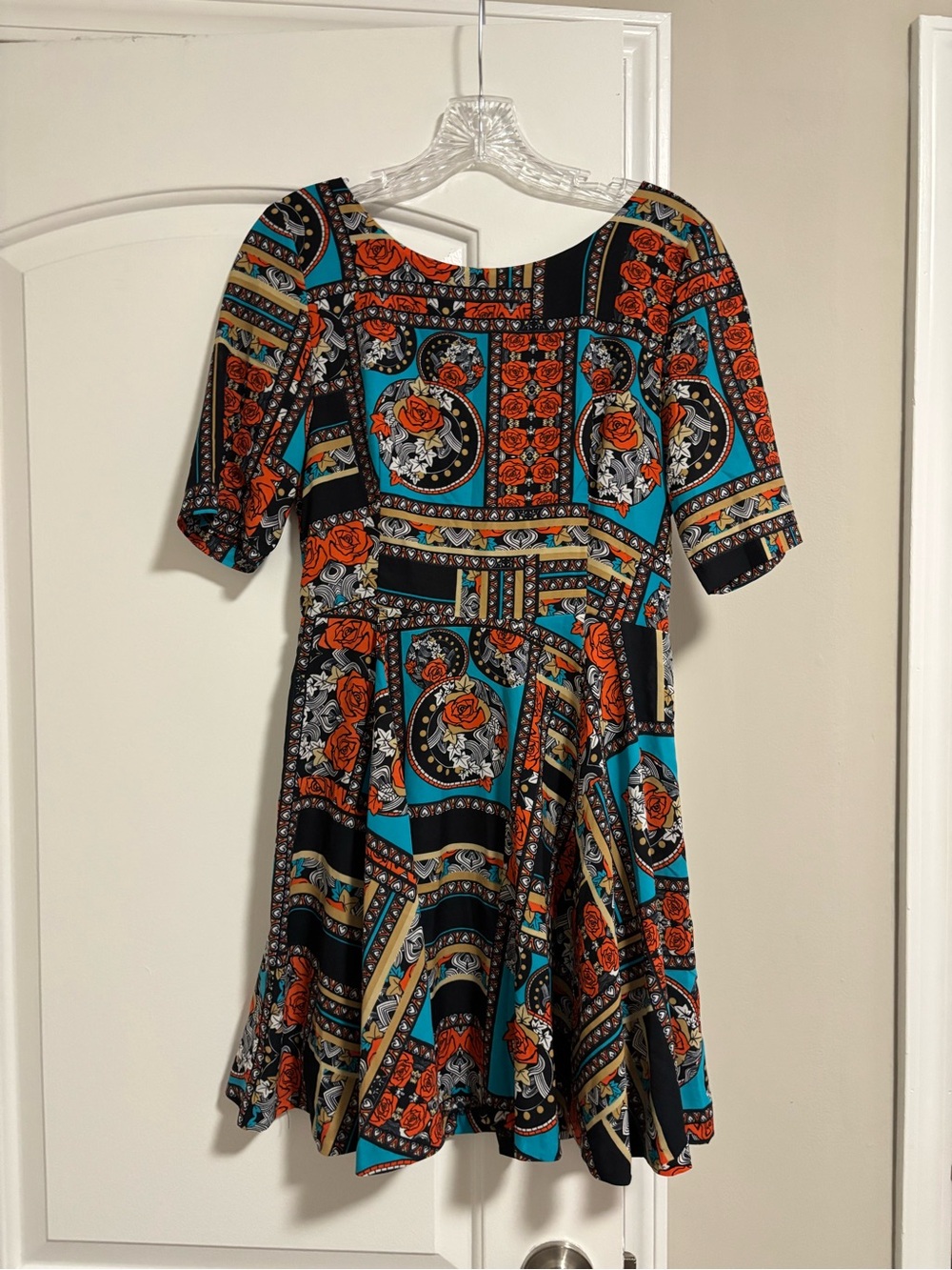 MINKPINK, NWOT Floral Patchwork Fit & Flare Dress, Size Small